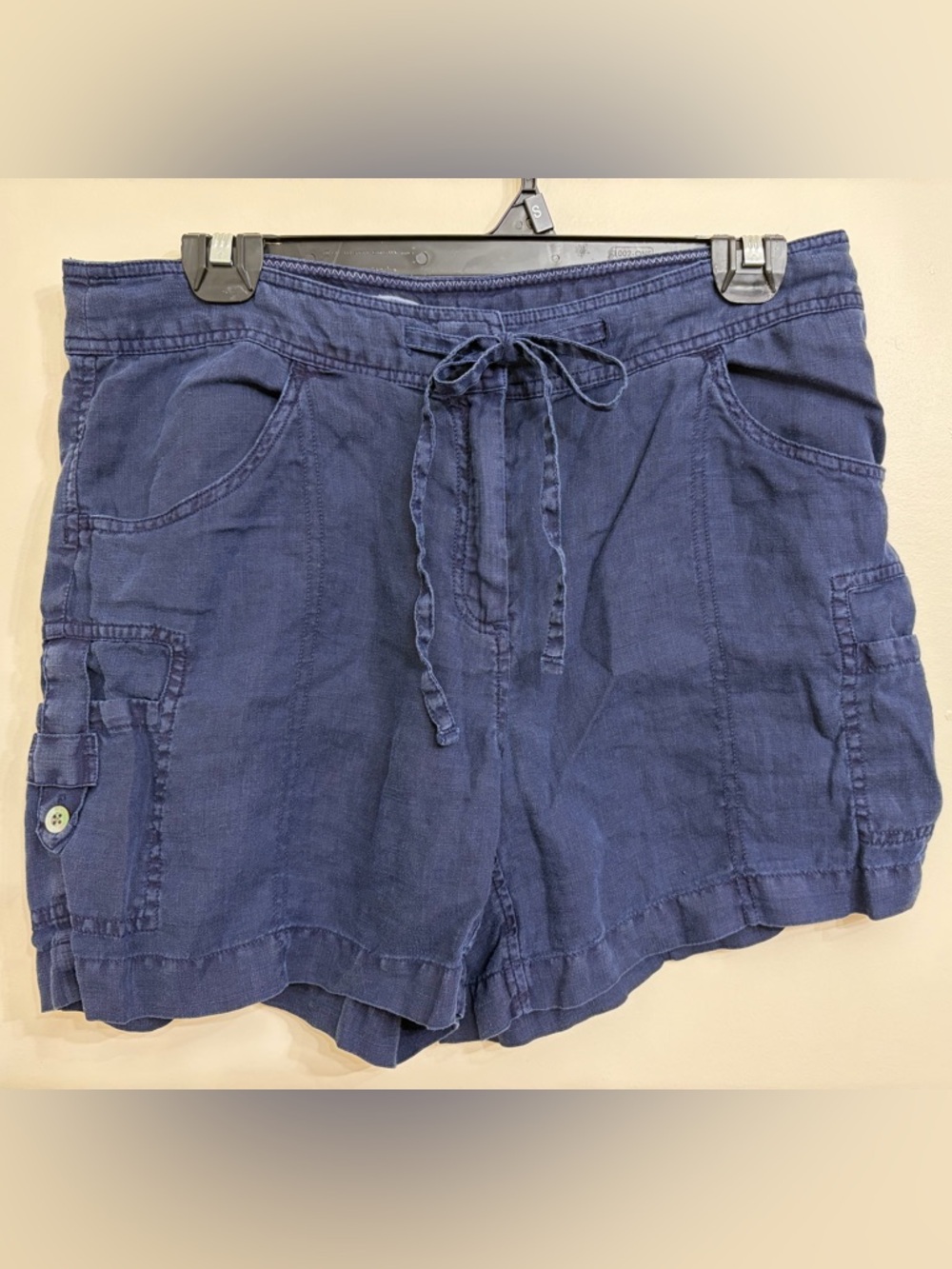 Tommy Bahama Navy Blue High-Waist Drawstring Cargo Shorts